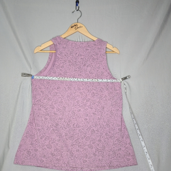 La Vie En Rose Pajama Top In Pink With Delicate Floral Pattern Size M - Picture 4 of 8